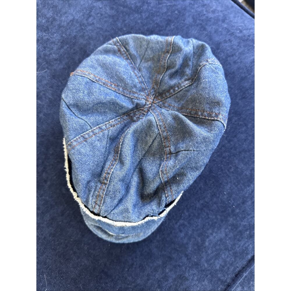 Vintage Denim Beret 70s Inspired Handmade Original Style Hat Cap Jean